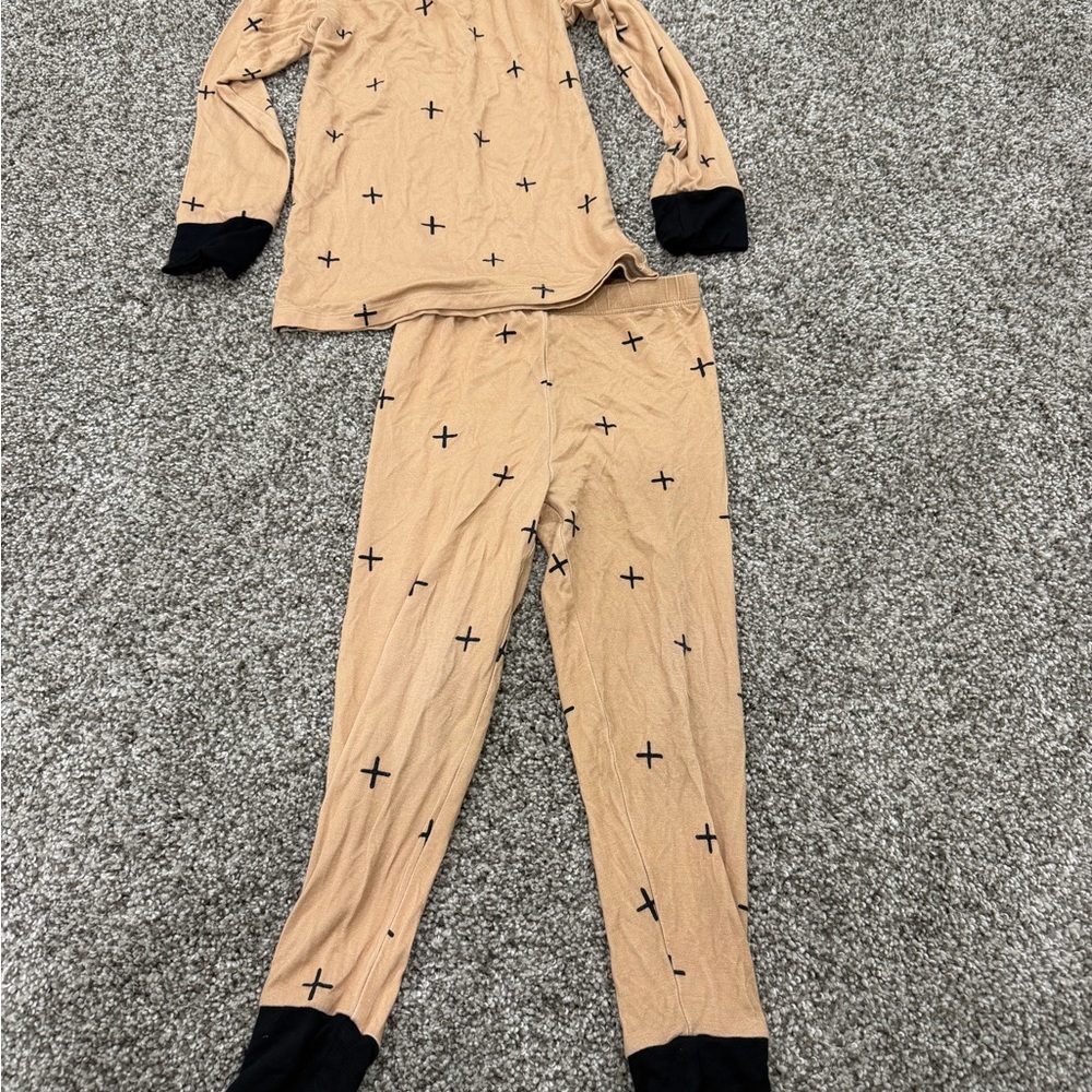 Kids Tan and Black Pajama Set